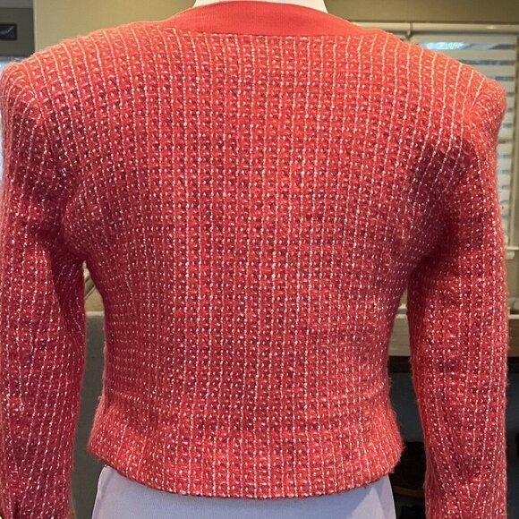 VTG Doncaster Women's Pink Tweed Wool Crop Blazer Jacket Size 14 Shrunk fits M L - Picture 6 of 14